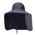 thumbnail image 4 of Sombrero de pescador de poliéster multifuncional con protección solar para senderismo, playa y exteriores. Gris oscuro, 4 of 9