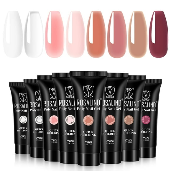 Set de gel de uñas de polietileno ROSALIND, 8 colores, mini, transparente y neutro