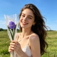 thumbnail image 5 of Ngheia Piper Stick Purple Tulip Bouquet, Single Artificial Flower with Bag for Decoration, 5 of 5
