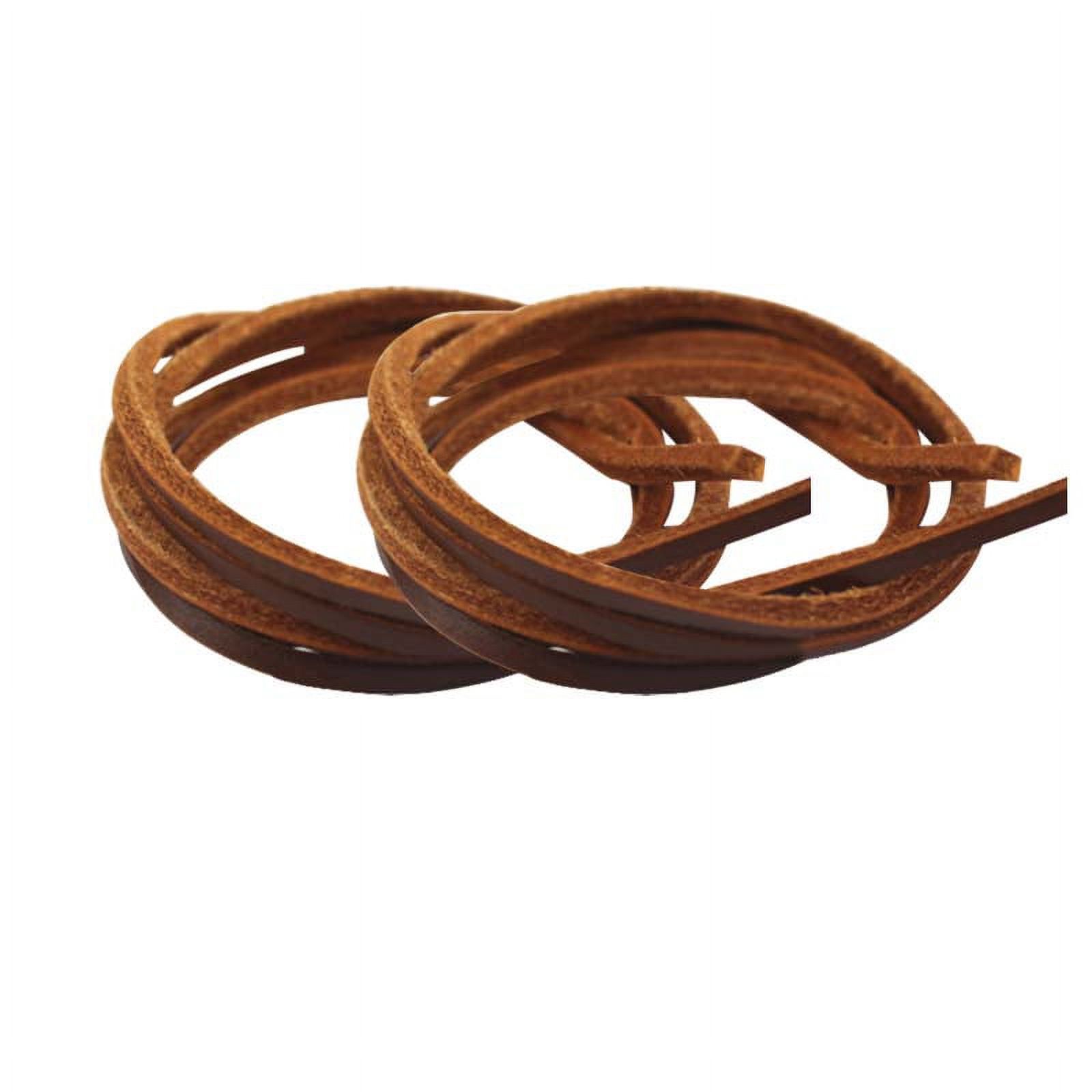 Leather Shoelaces Mens Boat Shoe Laces-Square Shoestring C9Q0 Leisure Thin K3N9 - image 5 of 9