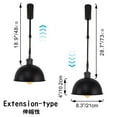 thumbnail image 3 of FSLiving Adjustable Height Track Pendnat Light J-Type Industrial Style Retractable Track Spotlight, Telescoping Rod Gimbaled Lamp-Post Juno Track Instant On Black Dome Shape Cover Lamp, 3 Lights, 3 of 7