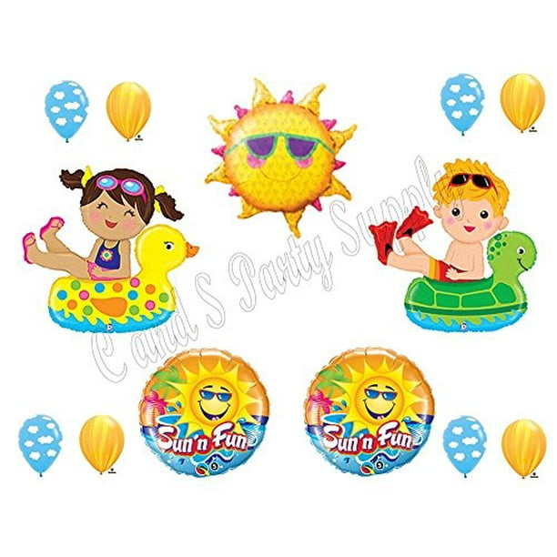 POOL PARTY Swimming Birthday Balloons Decoration Supplies Ocean Floaties Luau - Walmart.com