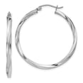 thumbnail image 1 of 925 Sterling Silver Twisted 2.5x35mm Hoop Earrings Round, 1 of 6