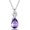 February-Amethyst, variant on FANCIME 14K Solid White Gold Teardrop Pendant with Diamond Birthstone Necklace
