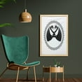 thumbnail image 2 of Celtic Dragon Wall Art with Frame, Girded Creature Necks in Circle Tribal Motif Frame Print, Printed Fabric Poster for Bathroom Living Room Dorms, 23" x 35", Charcoal Grey and White, by Ambesonne, 2 of 2