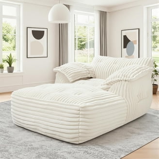 Condemo Modern Linen Fabric Indoor Chaise Lounge Chair for Bedroom