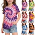 thumbnail image 1 of Ashirexll T-Shirts pour Filles à Manches Courtes Imprimés Col Rond Demi-Manches Haut pour Enfants Décontracté Polyvalent, 1 of 5