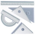 thumbnail image 2 of Juego de geometría de resina de regla de 4 piezas Fundición con triángulo, transportador, juego de regla de ángulo con escala para kit de matemá, 2 of 9