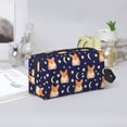 thumbnail image 6 of Uemuo Corgi Lying With Moons And Stars Pattern Portable Toiletry Bags with Handle, Waterproof travel Make up Bags for Women, Large Capacity Travel Cosmetic Bags, 6 of 9