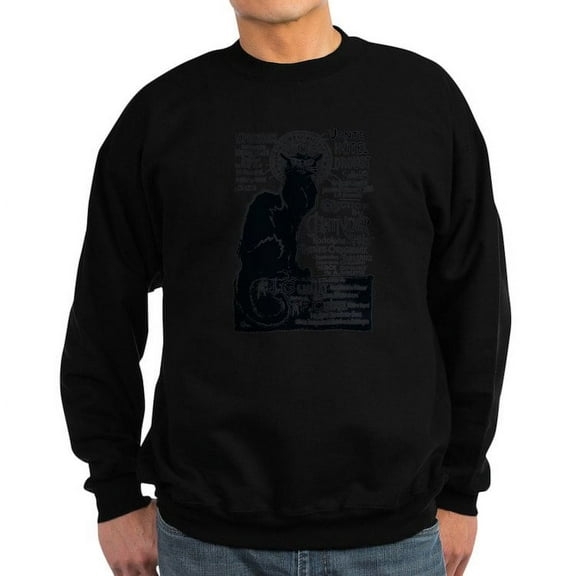 CafePress - Chat Noir Cat Sweatshirt - Classic Crew Neck Sweatshirt