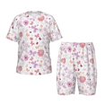 thumbnail image 1 of Balery Retro Floral Conjunto de Pijama Infantil de Manga Corta con Estampado – Ropa de Dormir de Algodón Suave-Small, 1 of 6