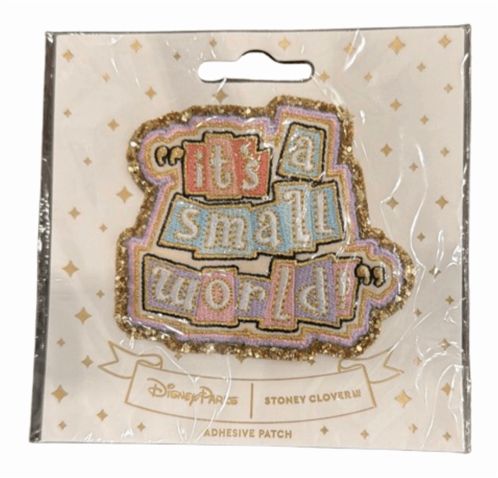 Disney Parks Stoney Clover Lane Adhesive Patch It's a Small World Logo New W Tag