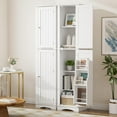 thumbnail image 4 of Function Home Tall Bathroom Storage Cabinet, 64" Slim Kitchen Pantry with Door Storage, Narrow Wood Freestanding Cabinets with Adjustable Shelves for Kitchen Living Room Dining Room, White, 4 of 18