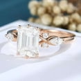 thumbnail image 4 of Jewelerix 14K Rose Gold Ring Moissanite Diamond Engagement Ring Emerald Cut 1.30 CT 6 Prong Ring Anniversary Gift for Women, 4 of 6