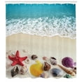 thumbnail image 3 of Ambesonne Beach Shower Curtain, Sea Shells on Sandy Coast, 69"Wx84"L, Multicolor, 3 of 3