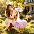 thumbnail image 4 of Nkmbld Princess Porch Goose Clothes for Outdoor, Porch Goose Clothes Puffy Skirt Set for 23 inch Cement Plastic Lawn Garden Yard Porch Goose Statues Decor, 4 of 8