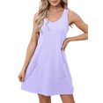 thumbnail image 1 of Vestidos de Mujer Sin Mangas con Cuello en V y Bolsillos, Rosa , Talla L, 1 of 5