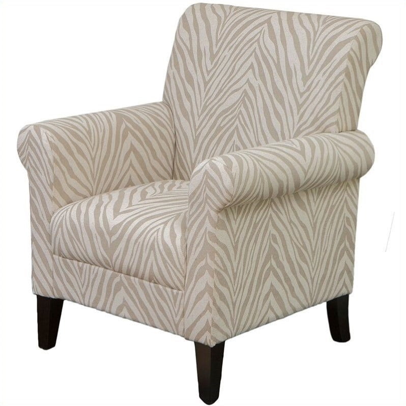 trent home frederick fabric club arm chair in beige animal print