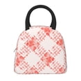 thumbnail image 3 of YFYANG Portable Waterproof Insulated Lunch Bag, Red Watercolor Plaid Texture Reusable Cooler Bag / Picnic Bag for Adults Teens, 3 of 9