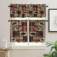 thumbnail image 3 of Rustic Bear Curtain Set, Retro Vintage Bear Country Style Rustic Cabin Cottage Pine Tree Window Valances and Tier Set for Kitchen Living Room Café Décor, 3 of 4