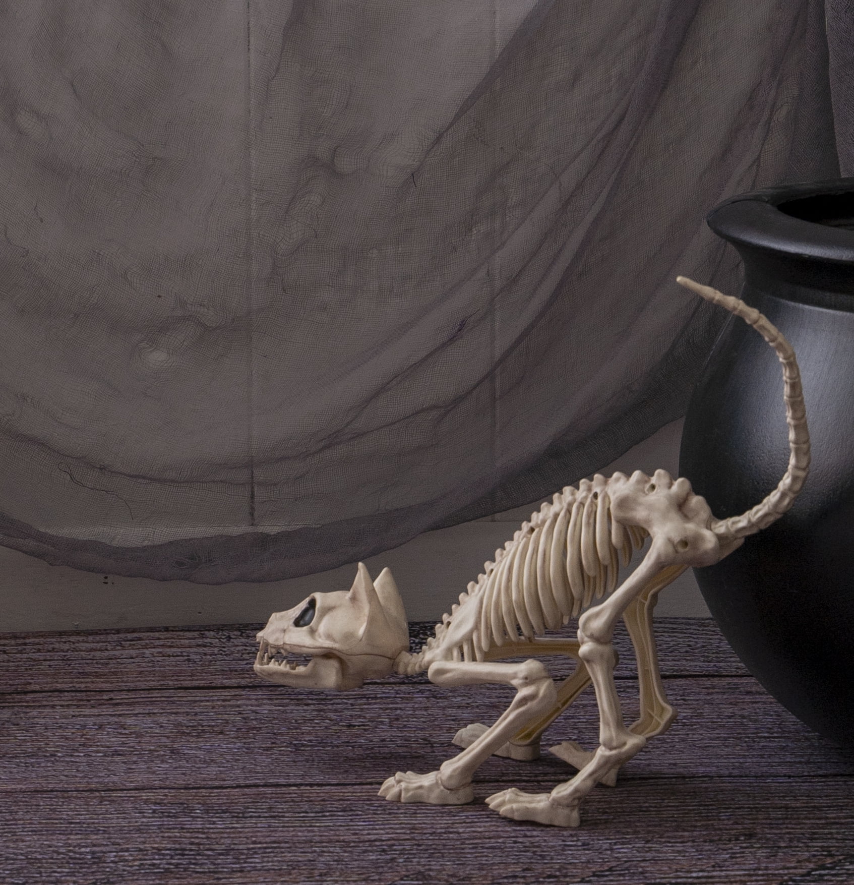 Halloween Faux Skeleton Crazybonez Pouncing Cat Halloween Decoration