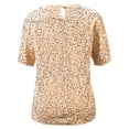 thumbnail image 5 of DHFJKG Sparkly Sequins Shirts For Women Short Sleeve Glitter Tshirt Sexy Night Out Clubwear Loose Fit Round Neck Tee Versatile Tops, 5 of 5