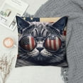 thumbnail image 2 of Shangniulu Funny Cool Cat Decorative Throw Pillow Cover Square Cushion Cases Printed Pillowcase for Couch Sofa Living Room, 2 of 5