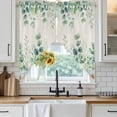thumbnail image 6 of Green Eucalyptus Leaves Swag Valances for Windows 2 Pack, Kitchen Window Curtains 36 Inch Length, Daisy Summer Botanical Watercolor Privacy Swag Curtains for Living Room/Bathroom 36"x36", 6 of 8