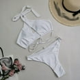 thumbnail image 2 of asdoklhq Swimsuits for Women Plus Size,Solid ColorBikini Chest Pad Swimsuit Beachwear Set, 2 of 5