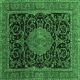 thumbnail image 1 of Ahgly Company Indoor Square Medallion Emerald Green Traditional Area Rugs, 4' Square, 1 of 4