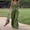 Army Green, variant on 2 Pieces Cotton Linen Matching Sets for Plus Size Women Casual Button Down Sleeveless Vest + Flowy High Waist Wide Leg Trousers with Pocket Baggy Solid Beach Vacation Tracksuit