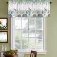 thumbnail image 4 of Teal Blue Fall Valances for Windows, Decorative Rod Pocket Window Valance Curtains, Thanksgiving White Pumpkin Eucalyptus Curtain Drapes for Kitchen/Bathroom/Living Room, 2 Panels, 42" W x 12" L, 4 of 9