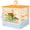Blue & Orange, variant on Small 13 Inch Slide-Out Tray Plastic Birdcage with Food Cups & Perches