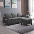 thumbnail image 4 of Mjkone L-Shaped Sectional Couch with Storage Ottoman, Couches for Living Room, Living Room Furniture Suitable for Small Space-Apartment/Upstairs Loft/Living Room (Dark Gray), 4 of 8