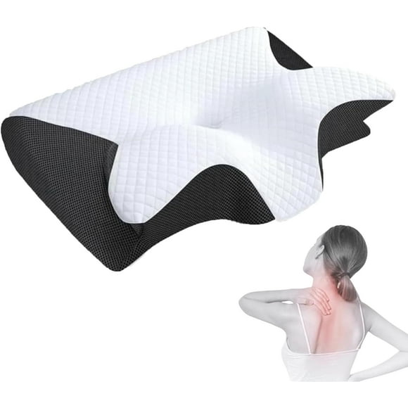 Airway Pro Sleep Apnea Pillow, Neck Support Ergonomic Pillows, Memory Orthopedics Pillow, for Side, Stomach, and Back Sleepers (Black)