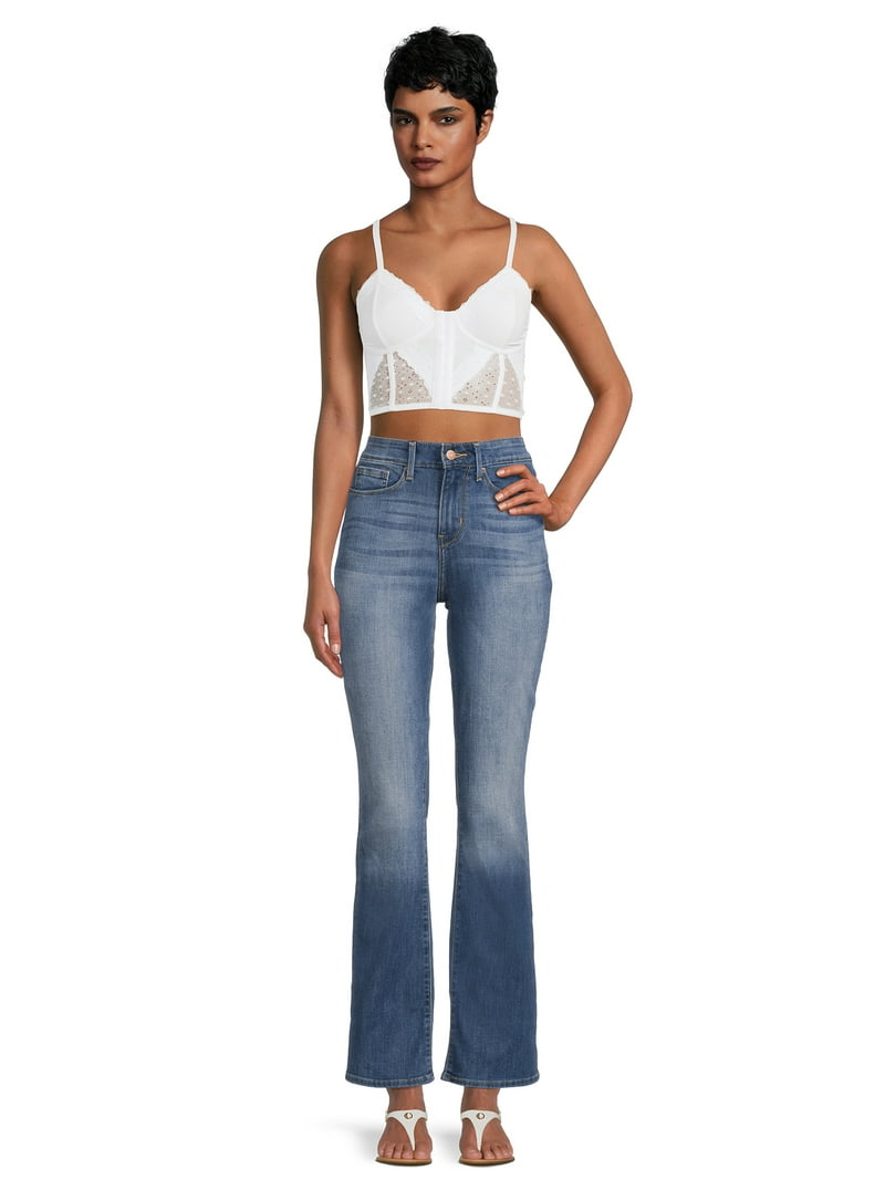 No Boundaries Juniors Lace & Dot Mesh Bustier - Walmart.com