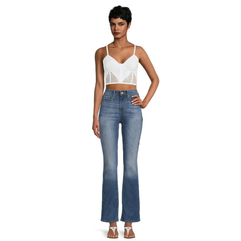 No Boundaries Juniors Lace & Dot Mesh Bustier - Walmart.com