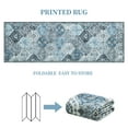 thumbnail image 4 of Runner Rug 2×6 Soft Machine Washable Area Rug with Non-Slip Backing, Stain Resistant and Low Pile Faux Wool Distressed Carpet Runner, Vintage Accent Oriental Carpet for Hallway, Gray Blue, 4 of 53