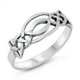thumbnail image 1 of Celtic Braided Knot Promise Ring .925 Sterling Silver Band Jewelry Female Male Unisex Size 8, 1 of 4