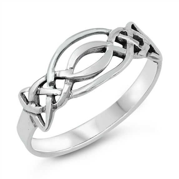 Celtic Braided Knot Promise Ring .925 Sterling Silver Band Jewelry Female Male Unisex Size 8