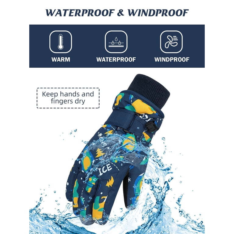 Zando Kids Snow Gloves, Waterproof, Touchscreen, Pink photo 5