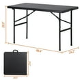 thumbnail image 2 of ZenSports 4FT Plastic Folding Table W/Handle, Portable Camping Dining Table Indoor Outdoor Black, 2 of 10