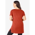 thumbnail image 2 of Roaman's Women's Plus Size Cotton Short Sleeve V-Neck Ultimate Tunic, 2 of 5