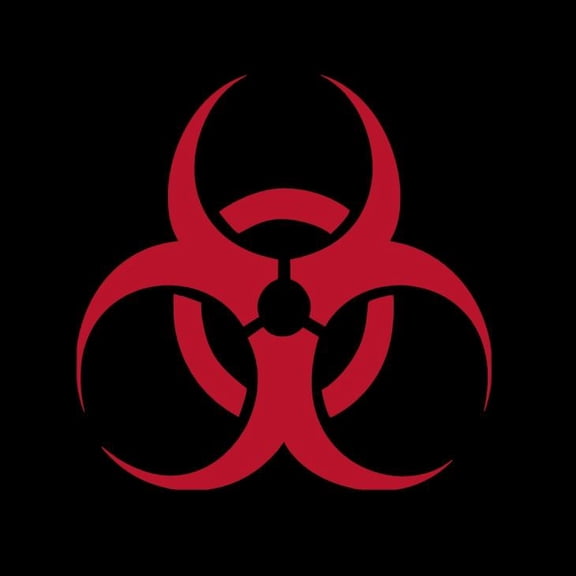 Biohazard Symbol Warning Vinyl Decal Sticker UV & Waterproof Bumper Window Laptop Automotive Water Bottle Gift accessories – RED 5"