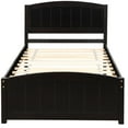 thumbnail image 2 of Hassch Twin Size Platform Bedframe Wooden Bed with Headboard, Footboard, Wood Slat Support, Mattress Foundation, Espresso, 2 of 9