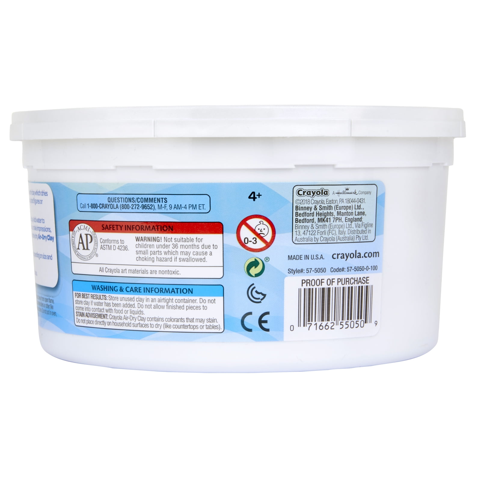 Crayola Clay Air Dry Bucket White - 2.5 Lb - Vons