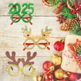 thumbnail image 4 of Christmas Decorative Glasses Sequin Santa Hat Antlers Shape Children Party Photo Prop Festive New Year Cosplay Novelty Glasses, 4 of 8