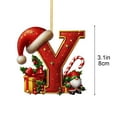 thumbnail image 3 of yulier 26 Initial Letter Christmas Ornaments, Personalized Christmas Alphabet Ornaments Cute Santa Claus Pendant Christmas Tree Hanging Decorations Xmas Gifts for Family (Y), 3 of 5
