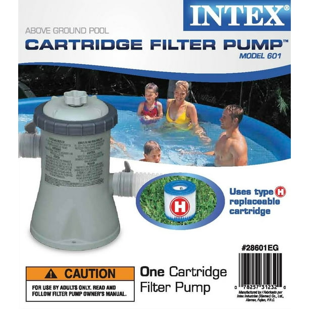 Pompe de filtration à cartouche de piscine Intex + remplacement de  cartouche filtrante Type H 
