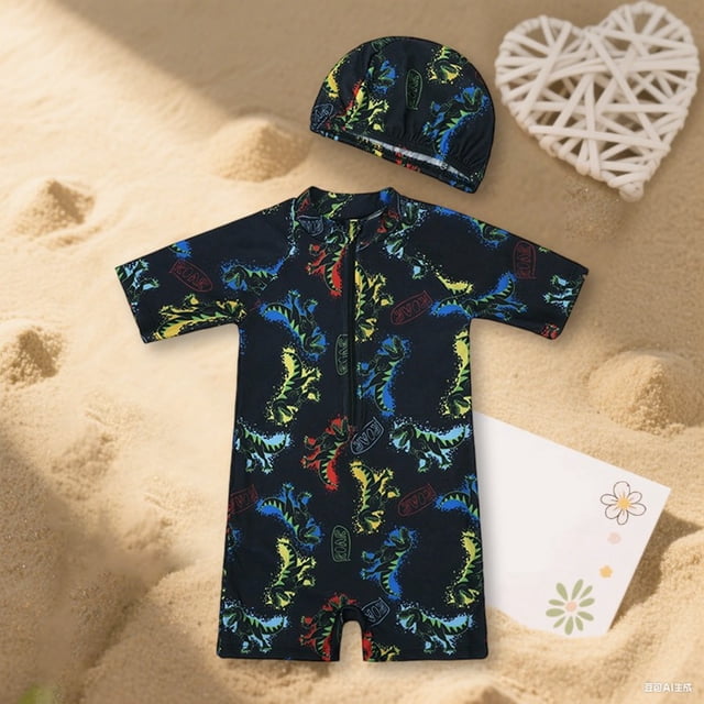 Kids Swimsuit Cartoon Bathing Suits Toddler Rash Guard Swim Suits Boys 5-6 Years